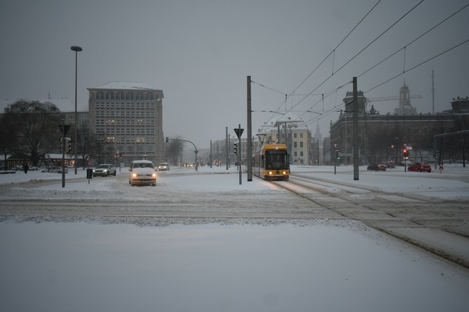 Winterdienst startete heute 3 Uhr - Temperaturen deutlich im Frost   Foto: MeiDresden.de