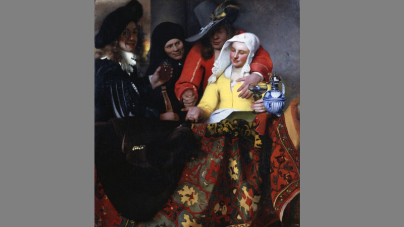 Vermeer-Ausstellung auf September 2021 verschoben - Vermeer Bei der Kupplerin  Foto: SKD  Estel Klut