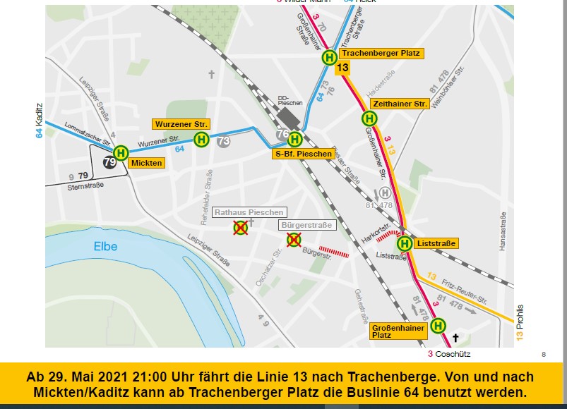 Ausbau Großenhainer Straße startet in erste Phase!   Foto: Screenshot DVB AG