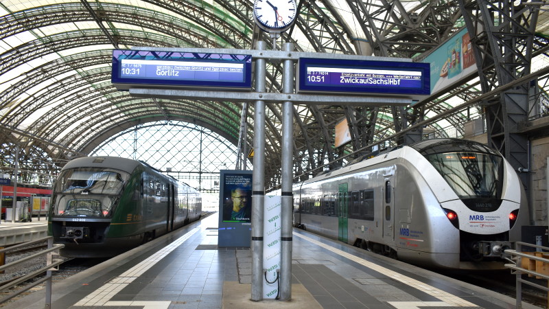 Dresden. Der GDL Streik der Lokführer hat weitreichende Wirkung auch auf die Privatbahnen in Sachsen.   Foto: © MeiDresden.de/Mike Schiller