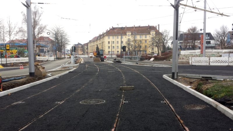 Seit dem Frühjahr ist die Großenhainer Straße in Pieschen zur Großbaustelle geworden, aber es geht voran © MeiDresden.de