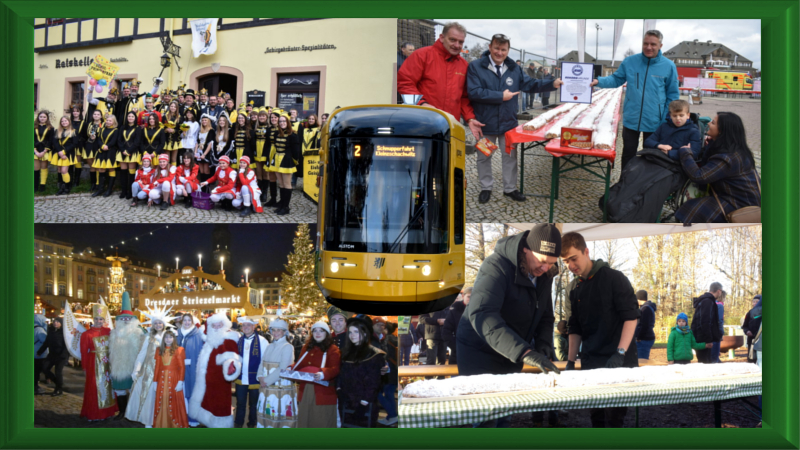 Rückblick November - Fasching in Geising/ Stollen Weltrekord/ Eröffnung 588.Striezelmarkt/ Oberauer Schloßweihnacht/ Stadtbahnwagen vom Typ NGT DX DD 2902 ©MeiDresden.de