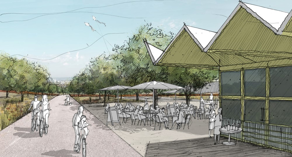 Perspektive Südpark Pinguincafe  © Landeshauptstadt Dresden