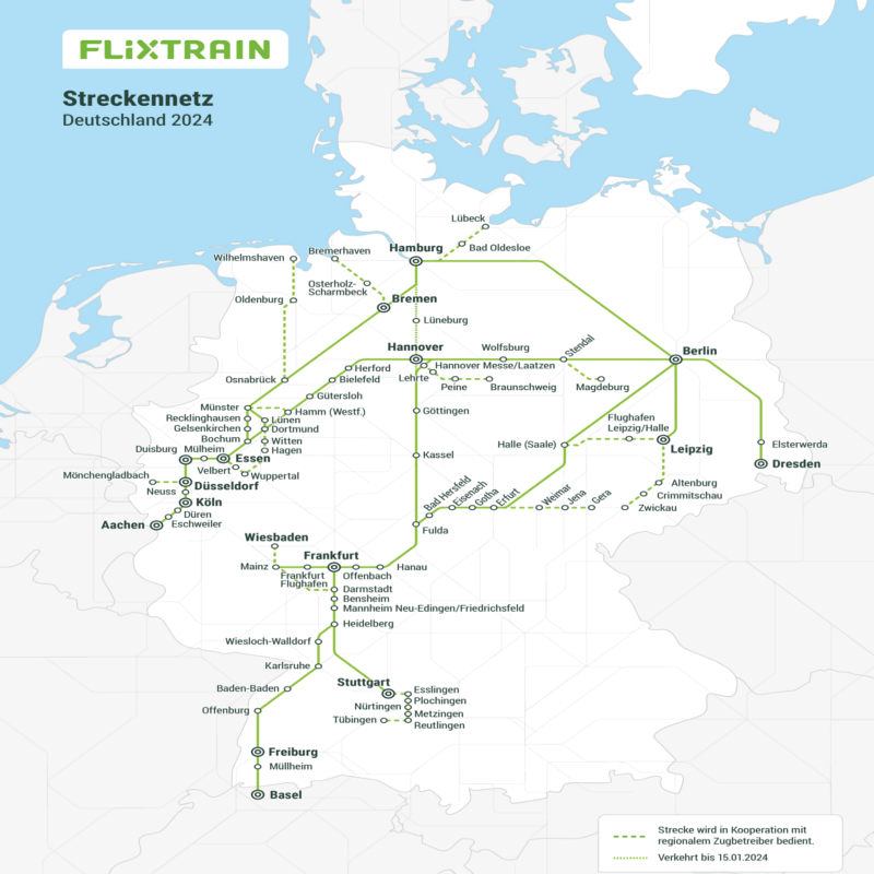 FlixTrain Netzkarte 2024 mit DTV ©Flix SE