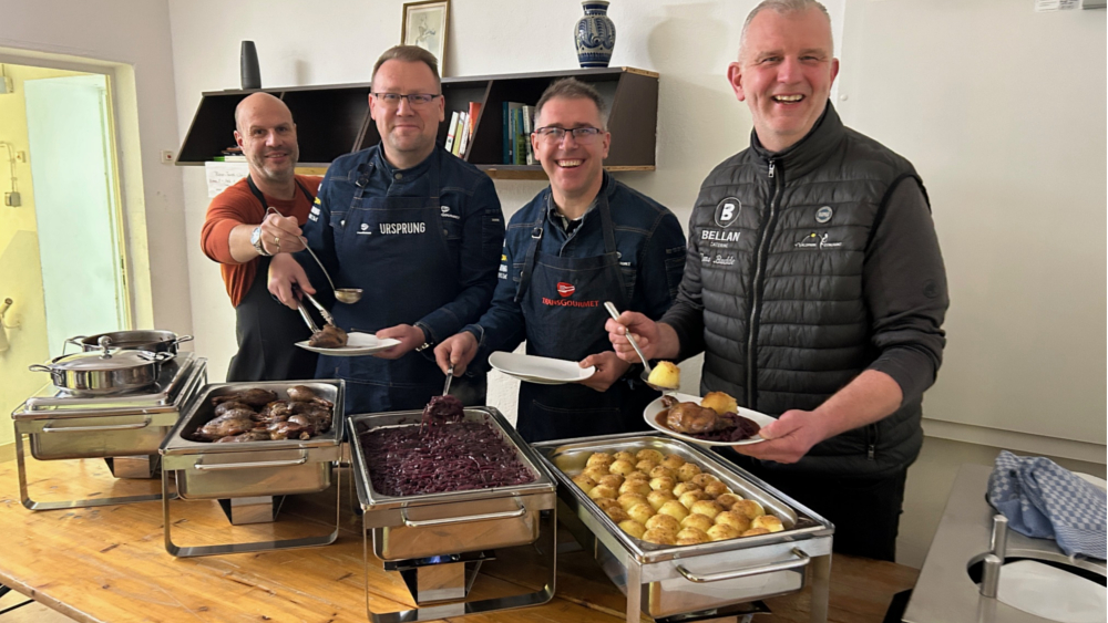 ie Sponsoren v.l.n.r. Frank Navratil (Darboven), Stefan Hierse und Janek Ehm (beide TransGourmet) und Jens Budde, Chef der "BELLAN Restaurant und Catering GmbH ©meeco Communication Services