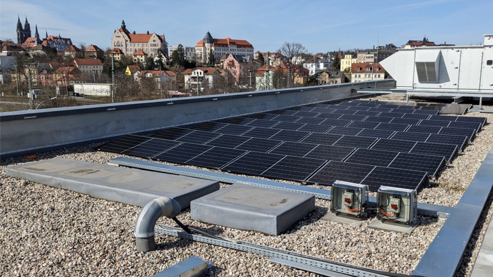 Photovoltaik-Anlage auf dem Gebäude Brauhausstraße 21 ©Landratsamt Meißen