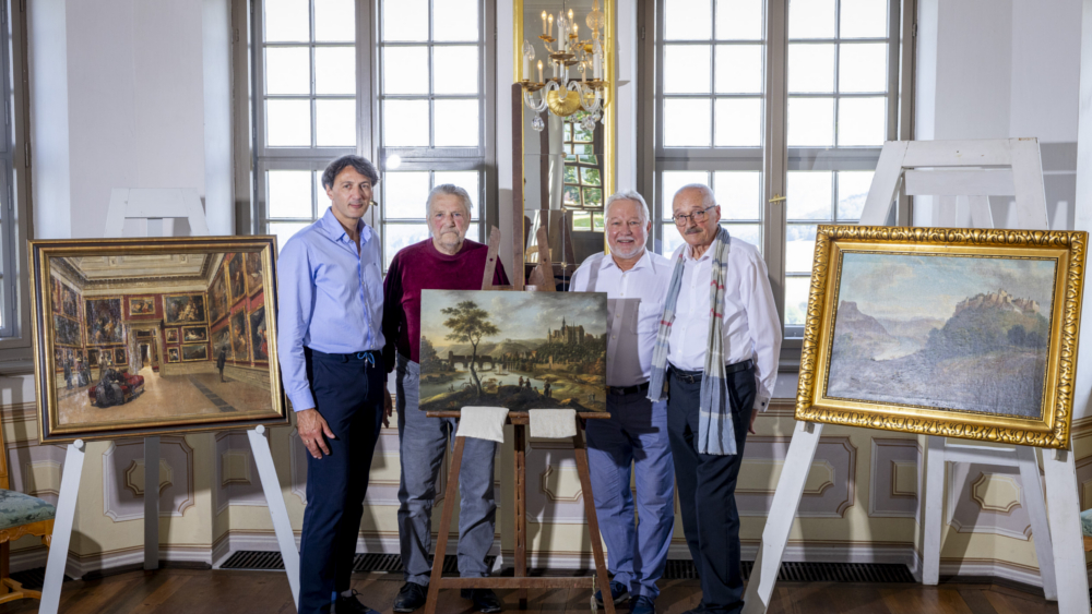 André Thieme, Geschäftsführer Festung Königstein, Dresdner Kunstsammler Wolfgang Donath, Udo Frenschkowski und Prof. Dr. Harald Marx (v.l.n.r.) ©Marko Förster /Festung Königstein gGmbH