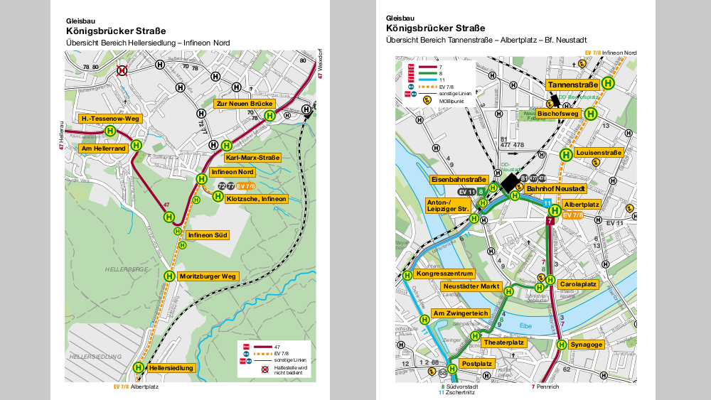 Skizze Fahrtwege Straßenbahn ©Dresdner Verkehrsbetriebe AG