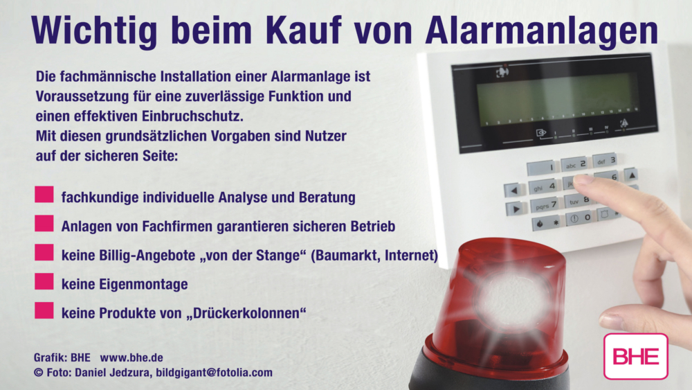 Damit eine Alarmanlage im Ernstfall fehlerfrei funktioniert, ist eine sachkundige Beratung, Planung und Montage durch eine Fachfirma unabdingbar. Foto: DJD/BHE Bundesverband Sicherheitstechnik