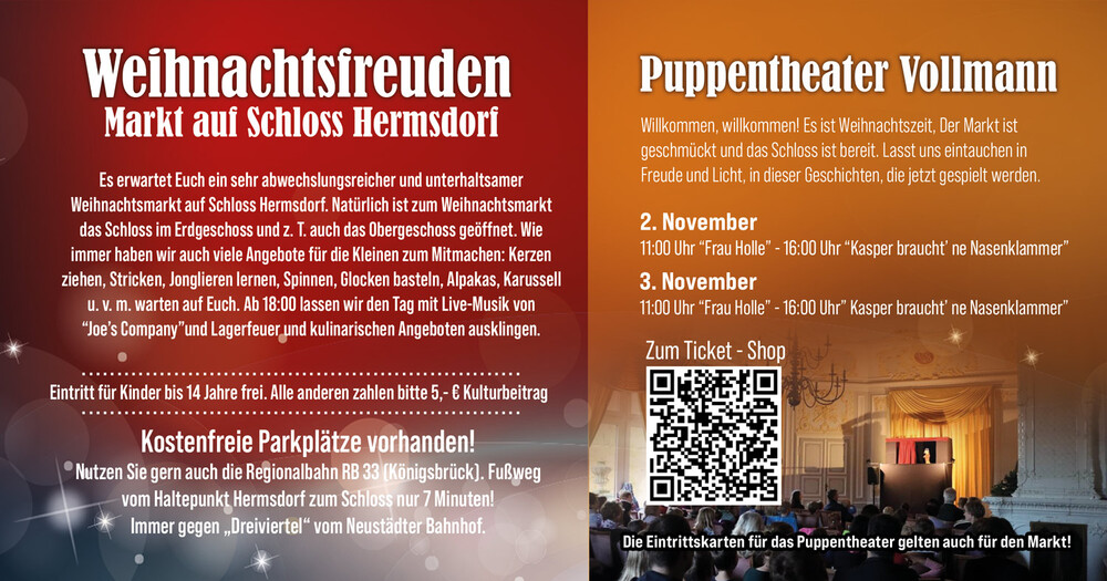 1. Sächsischer Weihnachtsmarkt ©  Schjoss Hermsdorf