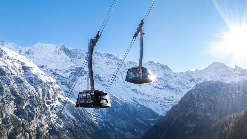 Elaskon wurde bei der Herstellung der Seile für die steilste Seilbahn der Welt, die Schilthornbahn, verwendet! (siehe Text)  Foto: Schilthornbahn AG