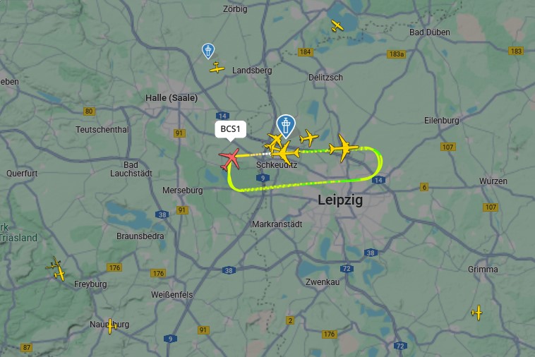 Touch & Go´s von DHL   Screenshot  © Flightradar24.de 