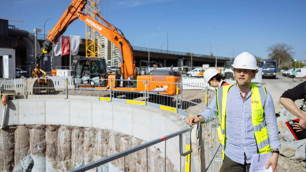  Baugrube Mediendüker Nossener Brücke. Foto: SachsenEnergie