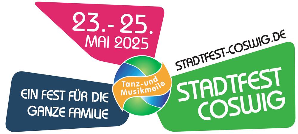 Stadtfest Coswig 2025. Grafik. Stadtverwaltung Coswig