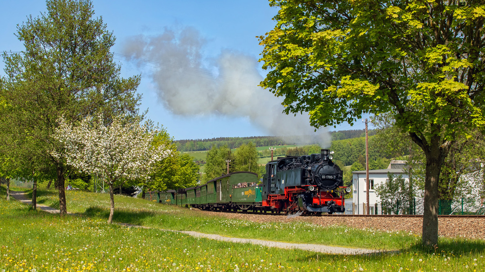 Fichtelbergbahn Neudorf Vierenstraße. Foto: Kay Baldauf