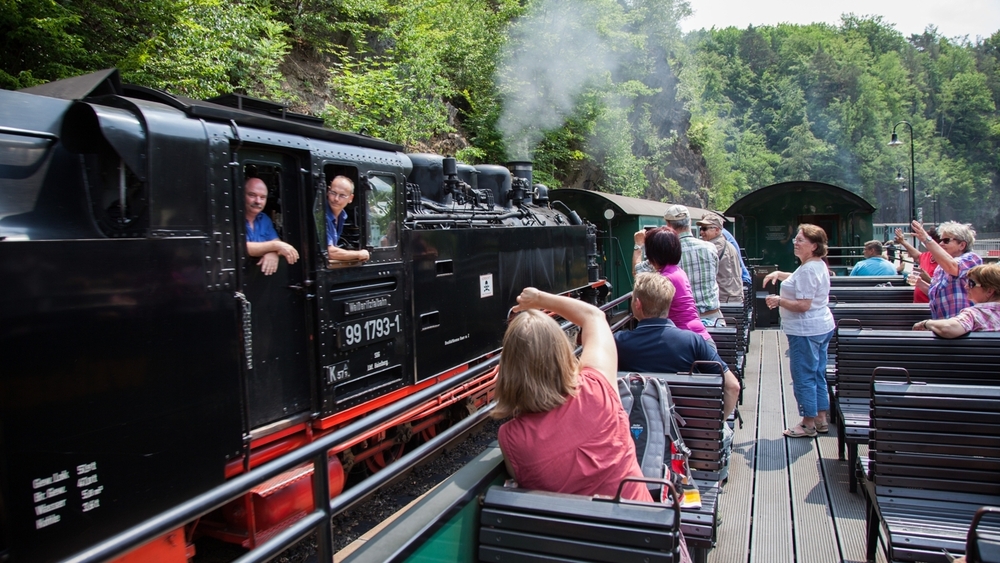 Weisseritztalbahn Zugkreuzung Foto: Lars Neumann