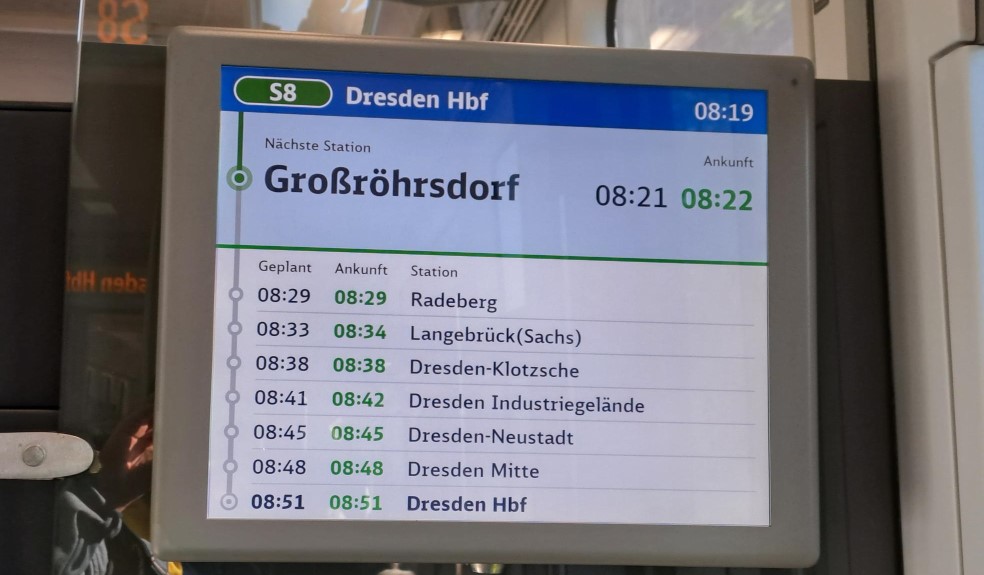 Echtzeit in Navigator Monitor im Zug        Foto DB AG