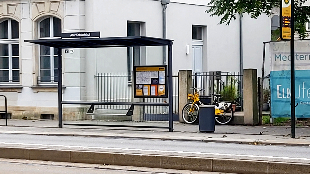 Immer ein frischer Wind in Dresdens neuen Fahrgastunterständen. Foto: MeiDresden.de
