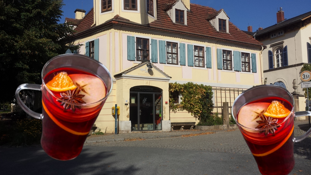 In der Lößnitzstadt Radebeul wird am Wochenende unter dem Motto "Radebeuler Anglühen" die Glühweinsaison eröffnet. Fotomontage: MeiDresden.de