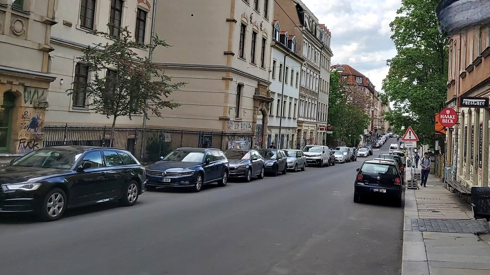 Ab 11. Mai starten Arbeiten zwischen Alaunstraße und Görlitzer Straße/Rothenburger Straße. Die Louisenstraße soll langfristig klimaangepasster und stadtraumverträglicher umgestaltet werden. Foto: MeiDresden.de