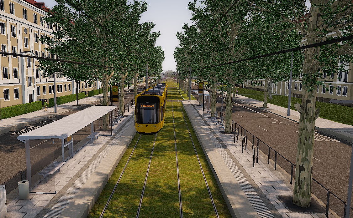 Neue barrierefreie Straßenbahnhaltestelle Bernhardstraße   © LocLab Consulting