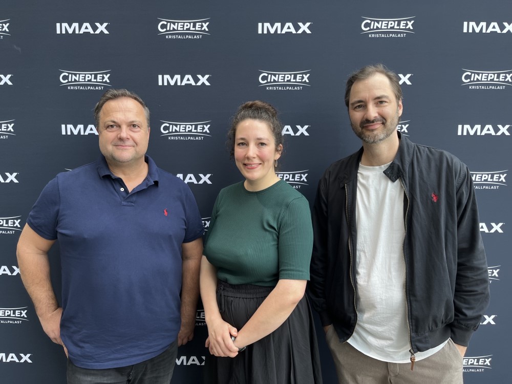 v.l. Markus Kühlmorgen (Prokurist), Paulina Mertins (Geschäftsführerin Cineplex Berlin und Dresden), Robert Schünemann (Marketingleiter)  Foto: Cineplex