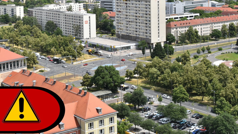 Innenstadt: Demonstrationszug behindert am Sonnabend den Verkehr   Foto: MeiDresden.de